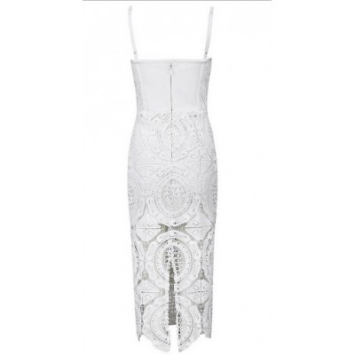 'Aisha' white lace bandage dress